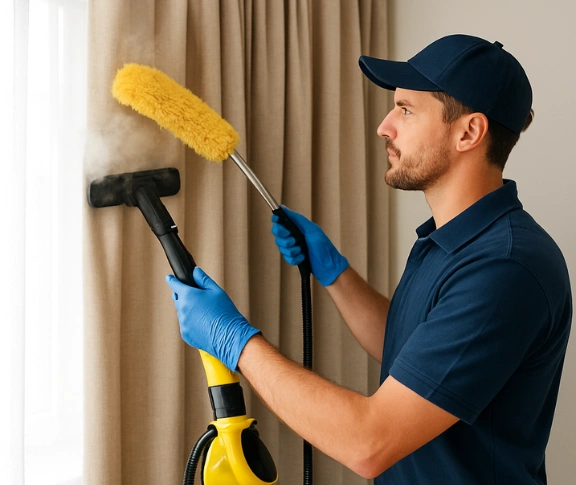 Trusted curtain steam cleaning technician Matty Curtain Cleaning broadbeach-waters QLD