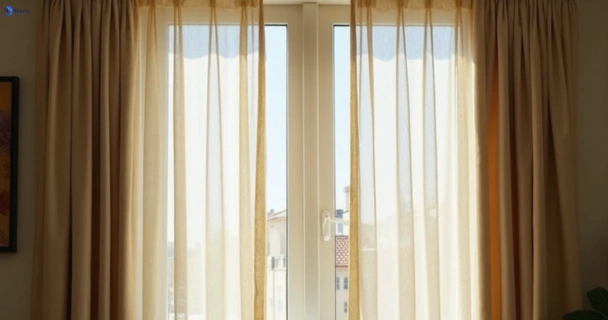 Dusty and dull curtains in broadbeach-waters before steam cleaning